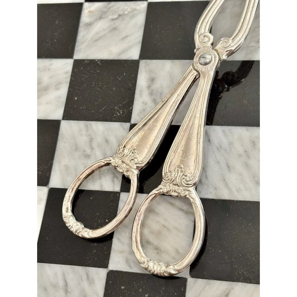 Gotham Heritage Vintage Silver Plated Serving Tongs Made In Italy 10”